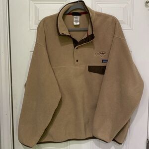Patagonia Tan and Brown Fleece Synchilla Pullover